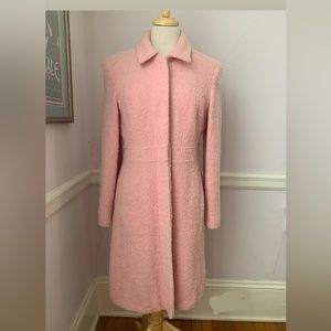 Baby pink bouclé winter wool coat size medium